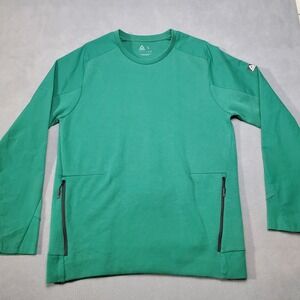 Reebok Sweatshirt Mens Large Green Paneled Windbreaker Long Sleeve Zip Pockets